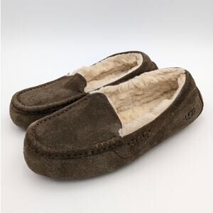 UGG Ansley Chestnut Moccasin Women's Slipper Fur Lined Brown Size US7 EU38